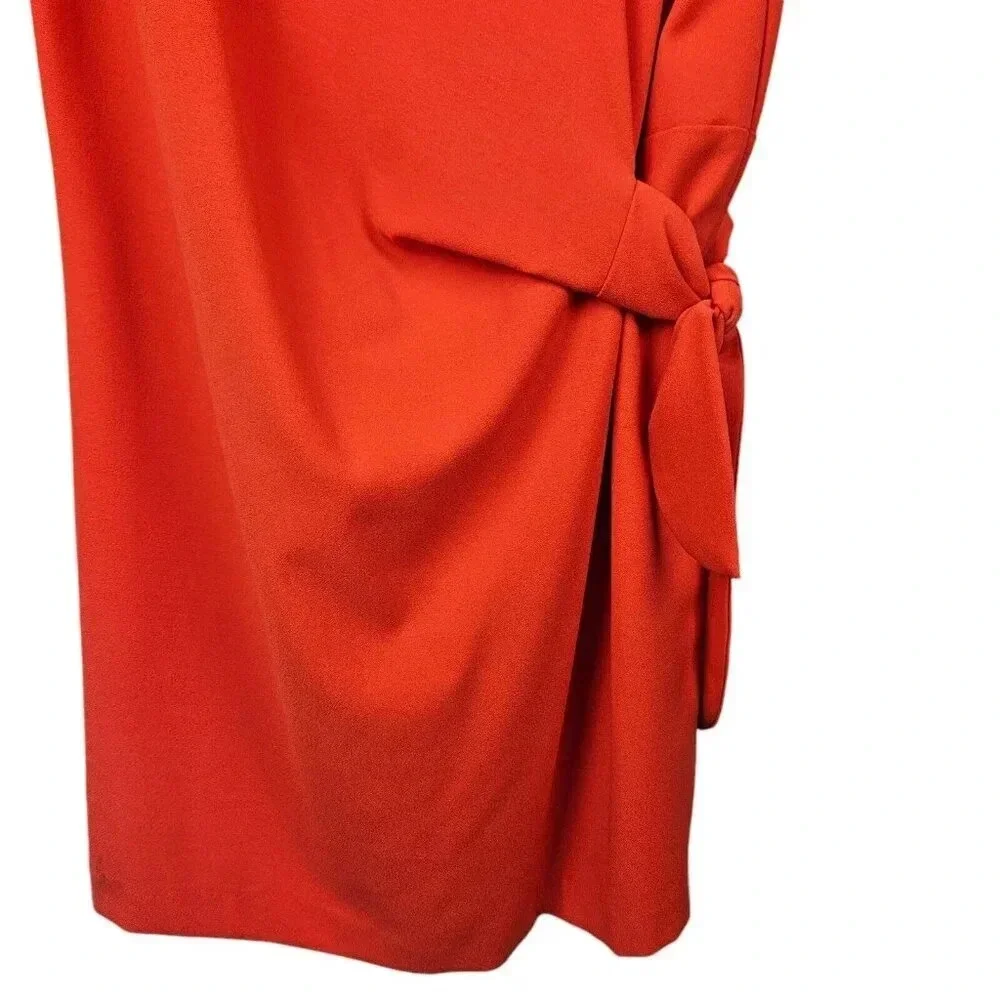 New With Tags Conrad C Collection Orange Cap Sleeve Side Tie Sheath Dress Size 8